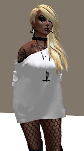 Mesh Tshirt Dress White PROMO