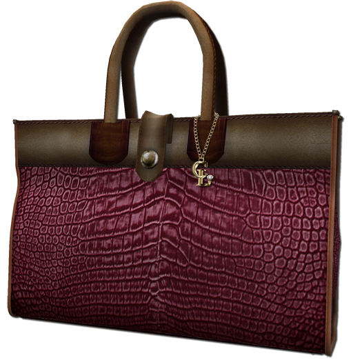((Crystal Line))Crocodile bag Left(Red)