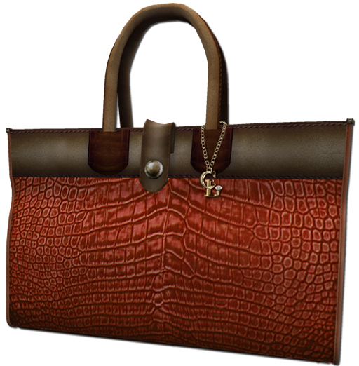 ((Crystal Line))Crocodile bag Left(Orange)