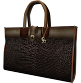 ((Crystal Line))Crocodile bag Left(Brown)