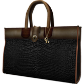 ((Crystal Line))Crocodile bag Left(Black)