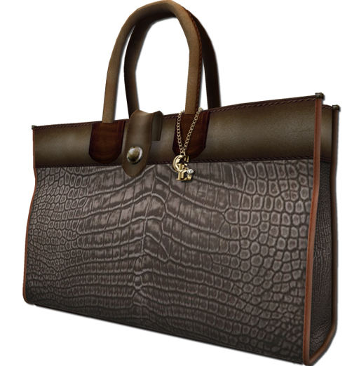 ((Crystal Line))Crocodile bag Left(Beige)