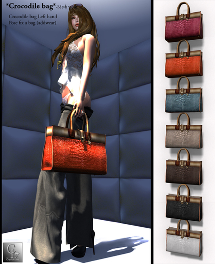 ((Crystal Line))Crocodile bag Left -Fat Pack-