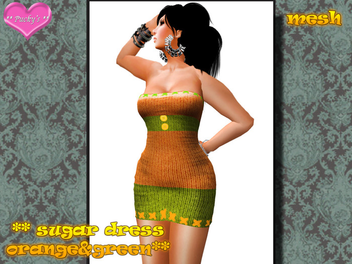 ** SUGAR DRESS ORANGE&GREEN** BOX