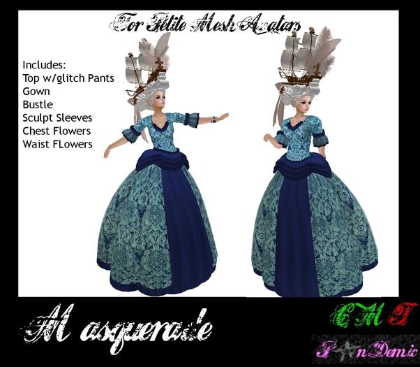 ..:{*PanDemic*}:.. Masquerade Blue Petite