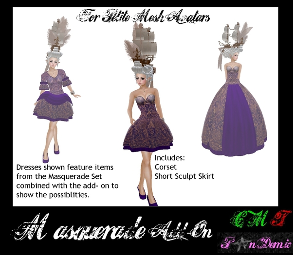..:{*PanDemic*}:.. Masquerade Purple Add-on Petite