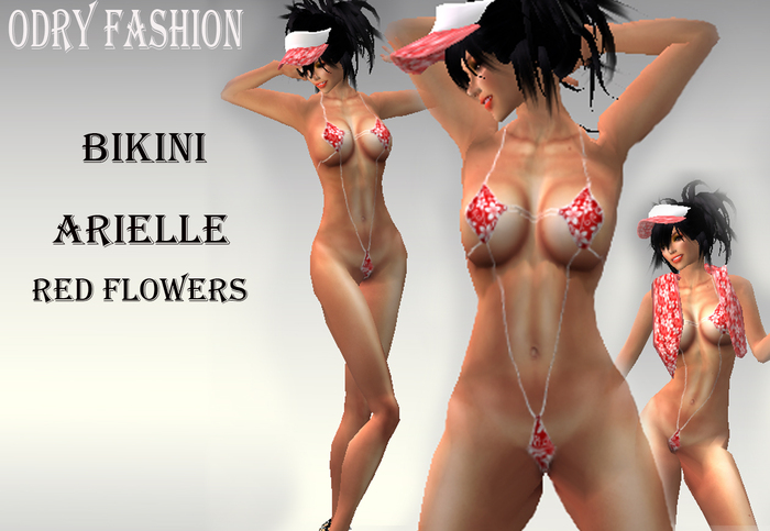 *OF *-*ARIELLE* BIKINI RED AND FLOWERS