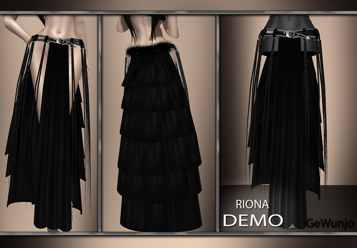GeWunjo : RIONA black skirt DEMO