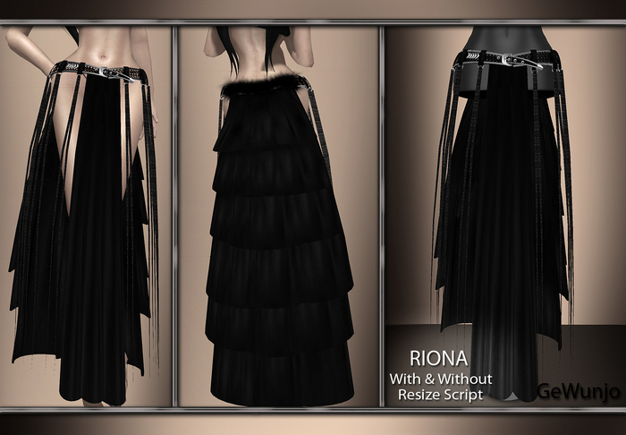 GeWunjo : RIONA black skirt