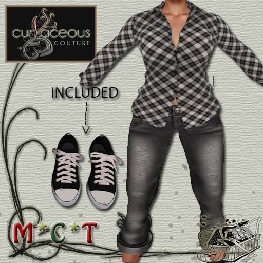 ~CURVACEOUS~Black Plaid Set