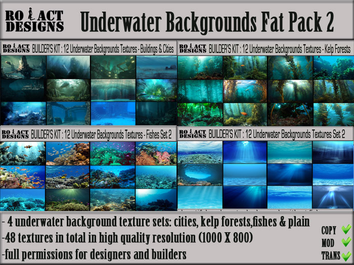 ..::RO!ACT::..DESIGNS 48 Underwater Backgrounds Fat Pack Set 2