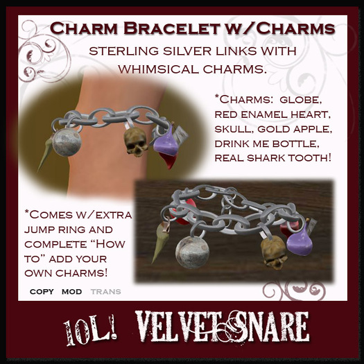 Charm Bracelet Silver with charms
