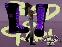 Bad Girl Sneakboots black/purple Dance, Girl, Neko, Kitty, Punk, Gothic,Emo