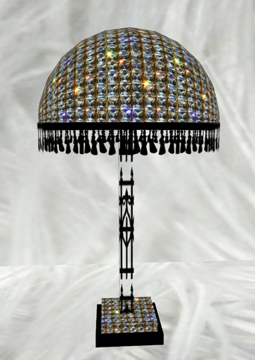 Art Deco Wrought Iron Stained Art Glass Lamp 8