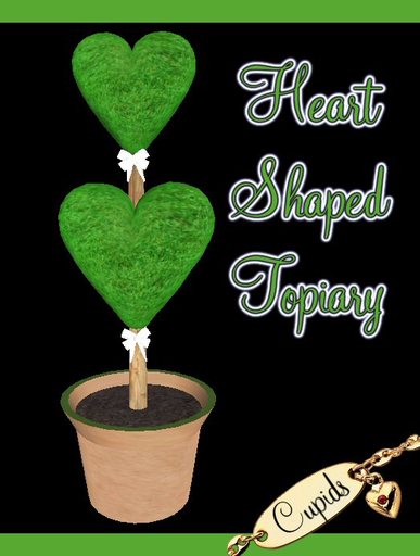 Heart Topiary Sm Bow