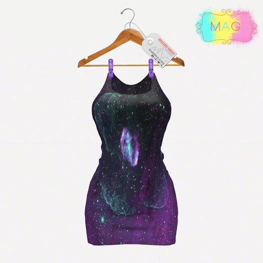 [MAG] Mesh Dress - Galaxy Black and Purple