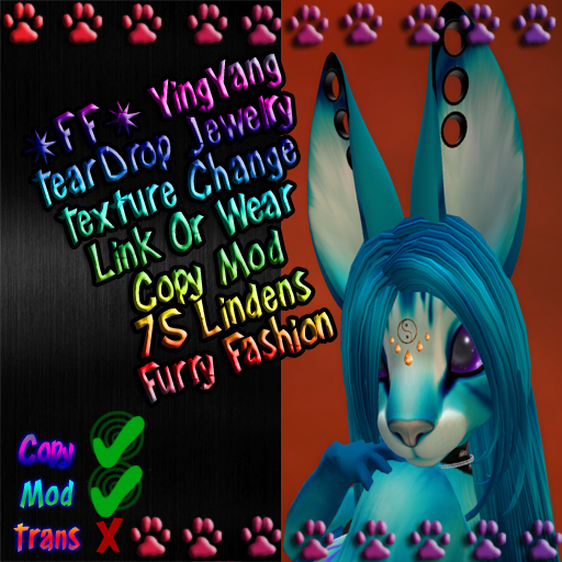 ~FF~ YingYang TearDrop Jewelry