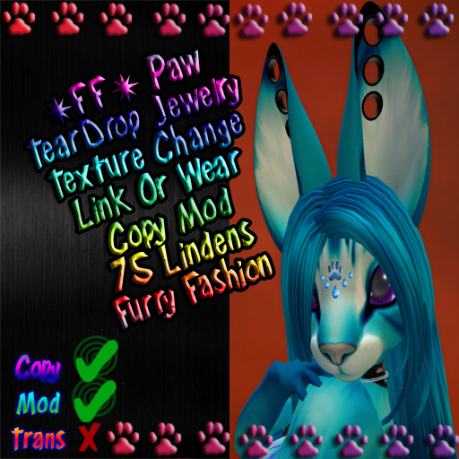 ~FF~ Paw TearDrop Jewelry