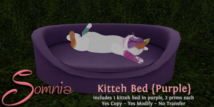 .: Somnia :. Kitteh Bed {Purple} {Crated}