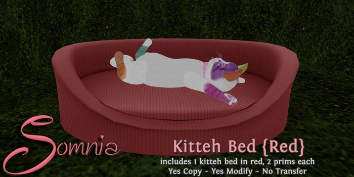 .: Somnia :. Kitteh Bed {Red} {Crated}