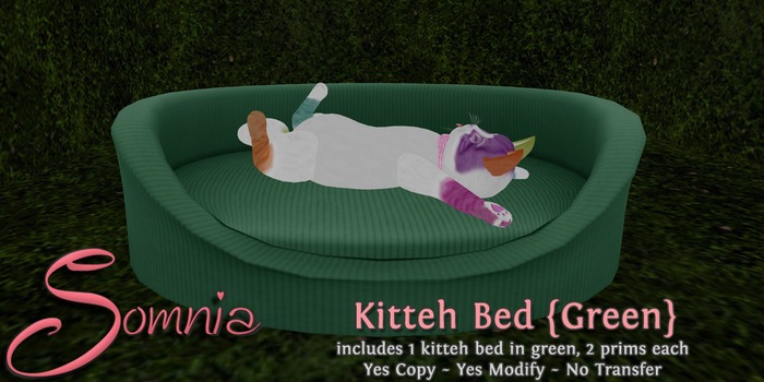 .: Somnia :. Kitteh Bed {Green} {Crated}