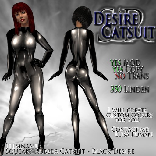 Desire In Latex - CATSUIT BLACK