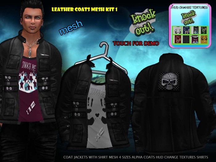 ..::Knockout!..:: LEATHER MEN COATS MESH KIT 1
