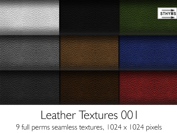 STHYMS - 9 Seamless Leather textures - 001 FULL PERMS