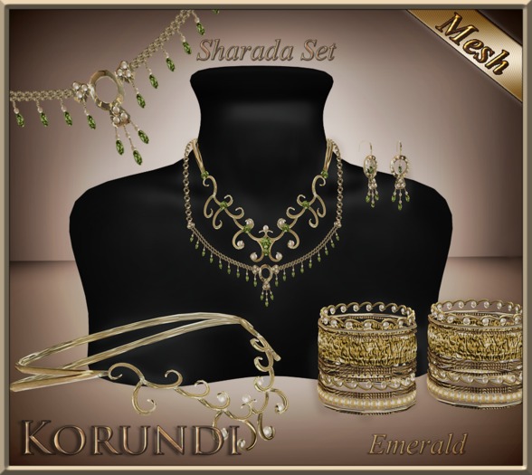 -Korundi- Sharada Set Emerald