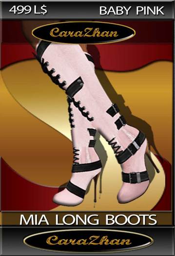 .:: CZ ::. "Mia BABY PINK " LONG BUCKLE BOOTS