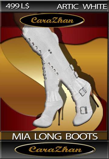 .:: CZ ::. "Mia ARTIC WHITE " LONG BUCKLE BOOTS