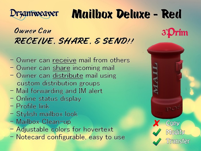 Dr3amweaver Mailbox Deluxe Red (no copy)
