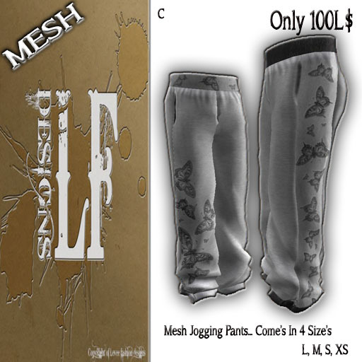 *LF* MESH Butterfly Jogging Pants Pack1 ONLY 10L$