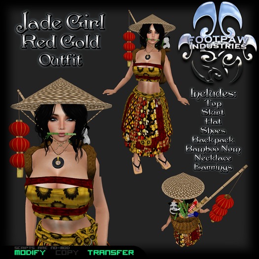 [FPI] Jade Girl Red Gold Complete Outfit