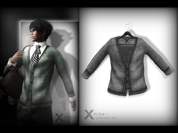 X . h i b e - Mesh - Cardigan Gris .