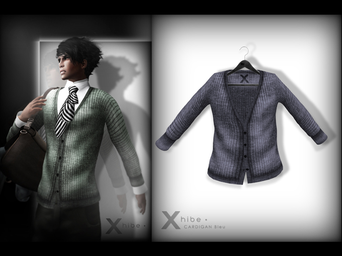 X . h i b e - Cardigan Bleu .