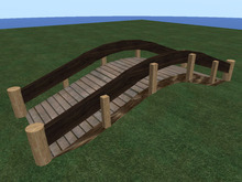 RE Arched Foot Bridge - Old Wood - Western/Medieval/Garden