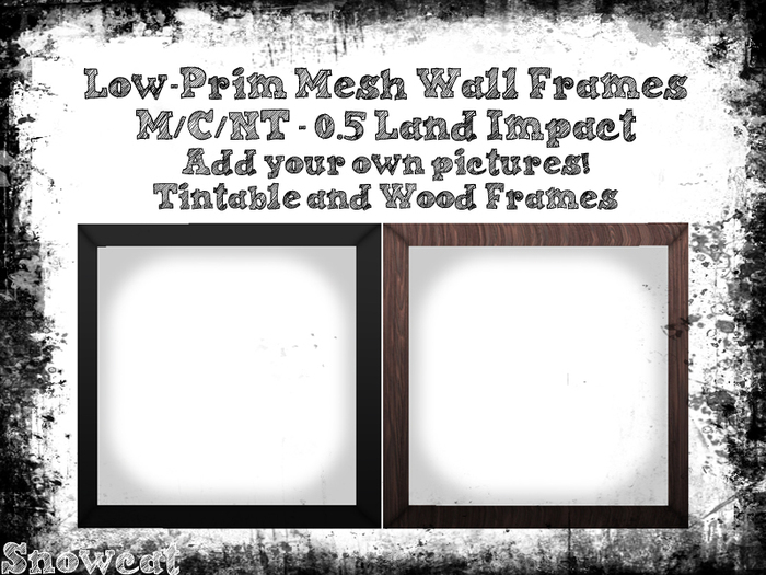 [Eldritch Cat] Low Prim Mesh Wall Frames