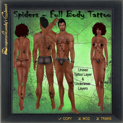 Spiders Full Body Tattoo 