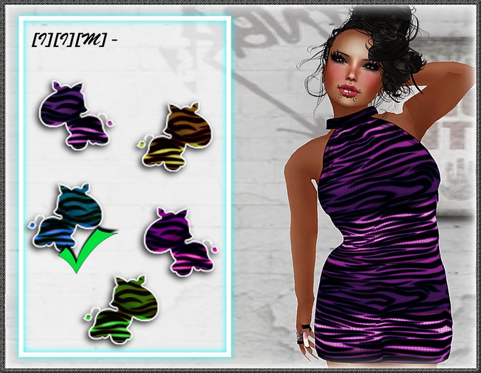 [I][I][M] - Zebra Dress Blue