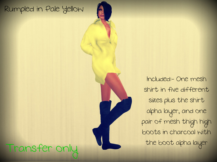 ~TB~ Rumpled Shirt Outfit Pale Yellow (BOXED)