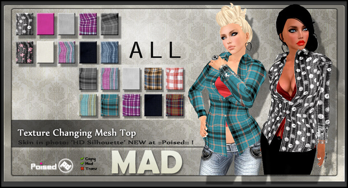 ::Poised:: Mad Mesh Top - ALL [Textures Changing]
