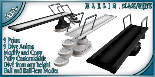 WaterWorks - Marlin Diving Board BLACK-WHITE