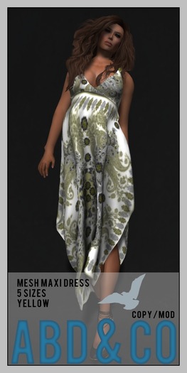 ABD :: Mesh Maxi Dress :: 5 Sizes  ::  Yellow