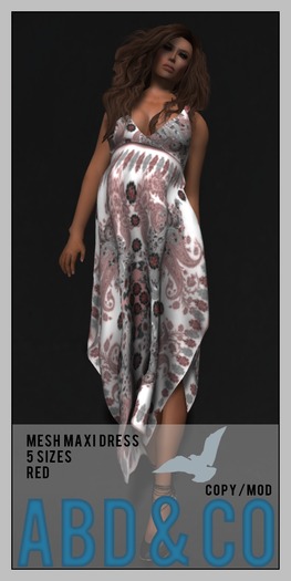 ABD :: Mesh Maxi Dress :: 5 Sizes  ::  Red