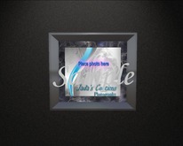 Mesh Brushed metal Sliver Frame with Blue marble