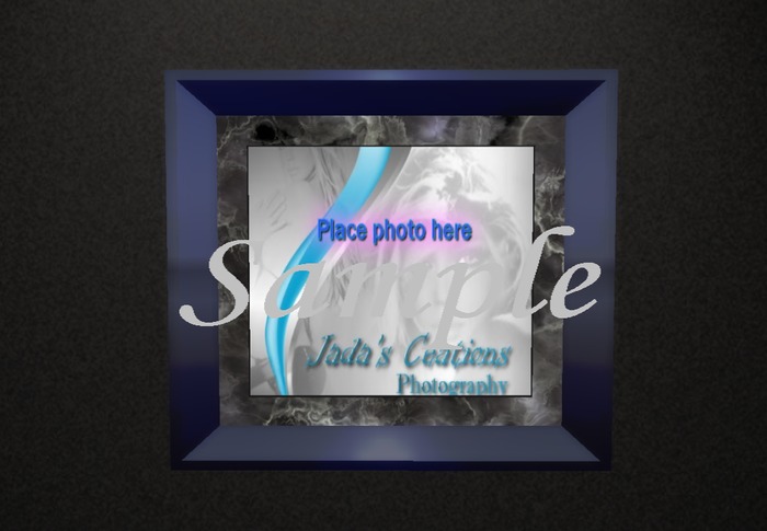 Mesh Brushed metal Blue Frame with Black/ Grey Marble