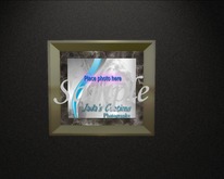 Mesh Brushed metal Brass Frame with Brown / Grey Marble 