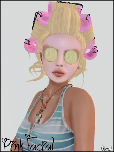 [K] Pink Facial with Cucumber Slices