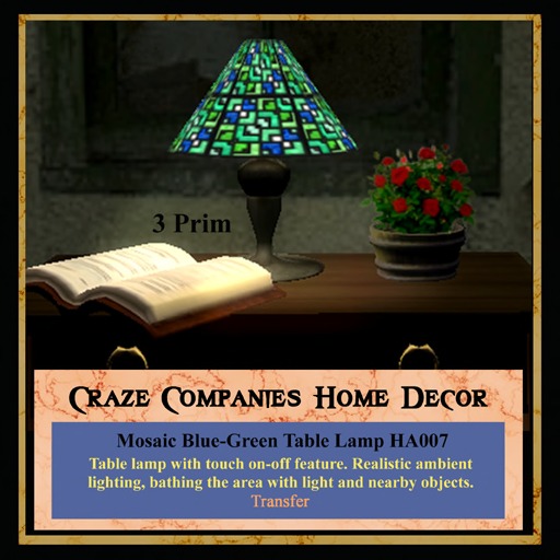 Mosaic Blue-Green Table Lamp
